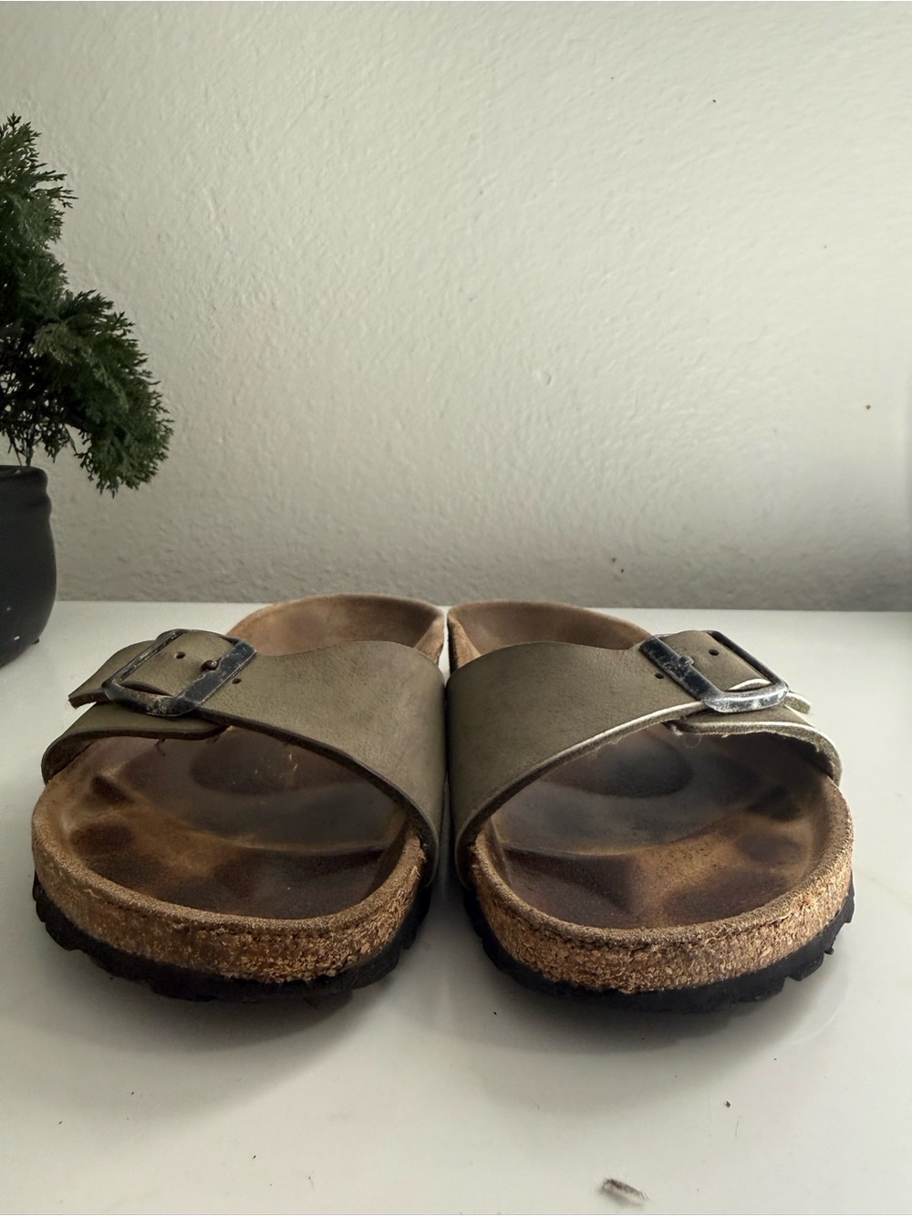 Birkenstock Madrid women size 5 Taupe Brown Cross Strap Sandals - Picture 3 of 9